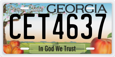 GA license plate CET4637