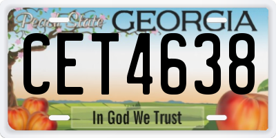 GA license plate CET4638
