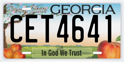 GA license plate CET4641