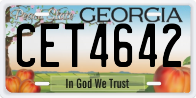 GA license plate CET4642