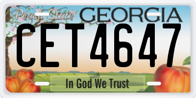 GA license plate CET4647