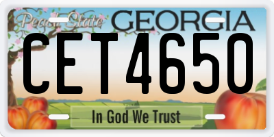 GA license plate CET4650