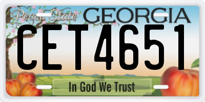 GA license plate CET4651