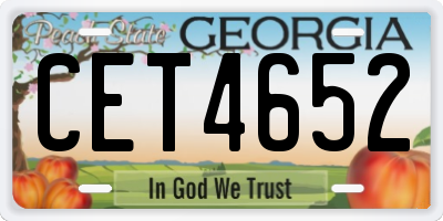 GA license plate CET4652