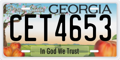 GA license plate CET4653