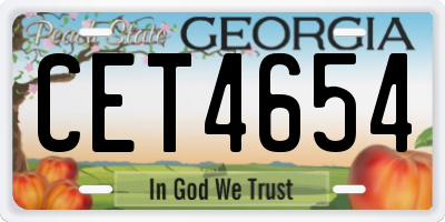 GA license plate CET4654