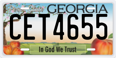 GA license plate CET4655