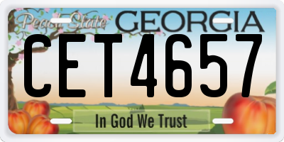 GA license plate CET4657
