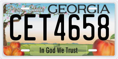 GA license plate CET4658