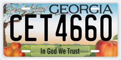GA license plate CET4660