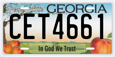 GA license plate CET4661