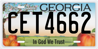 GA license plate CET4662