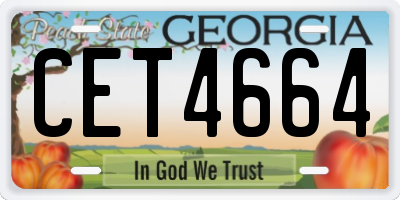 GA license plate CET4664