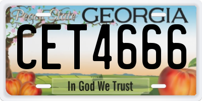 GA license plate CET4666
