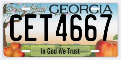 GA license plate CET4667