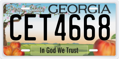 GA license plate CET4668
