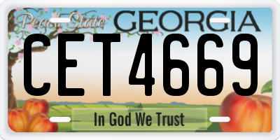 GA license plate CET4669