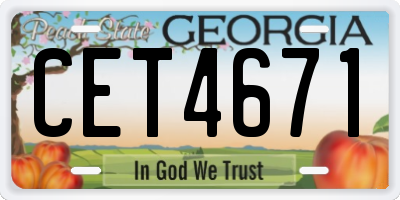 GA license plate CET4671