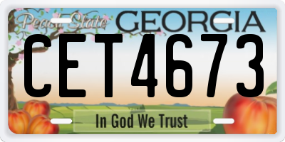 GA license plate CET4673