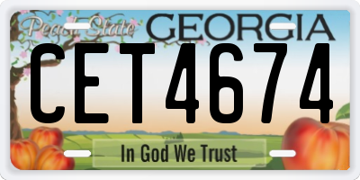 GA license plate CET4674