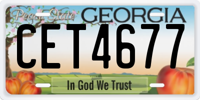 GA license plate CET4677