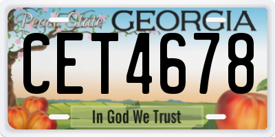 GA license plate CET4678