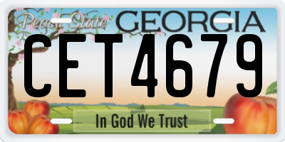 GA license plate CET4679