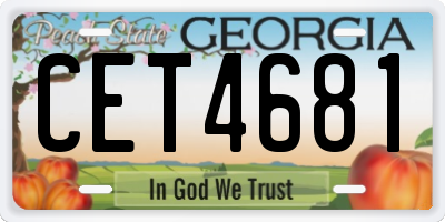 GA license plate CET4681