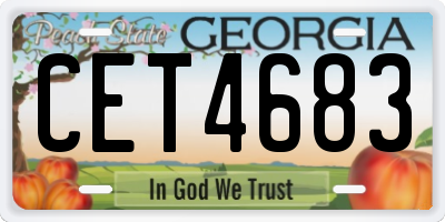 GA license plate CET4683