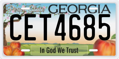 GA license plate CET4685