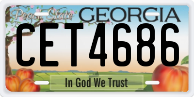 GA license plate CET4686