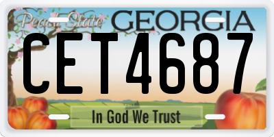 GA license plate CET4687