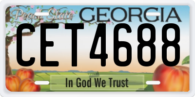 GA license plate CET4688