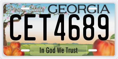 GA license plate CET4689
