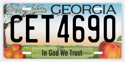 GA license plate CET4690