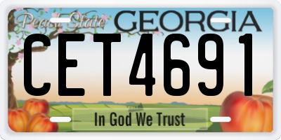 GA license plate CET4691