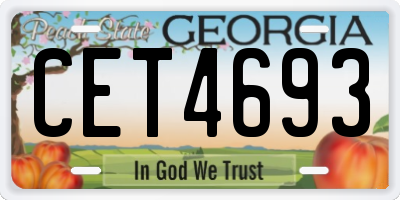 GA license plate CET4693