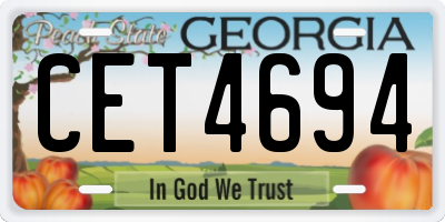 GA license plate CET4694
