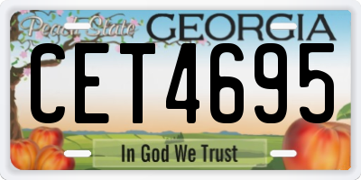 GA license plate CET4695