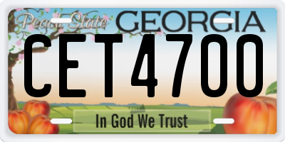 GA license plate CET4700