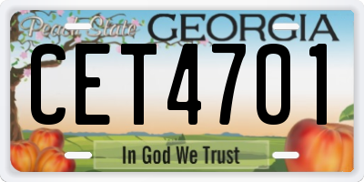 GA license plate CET4701