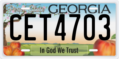 GA license plate CET4703