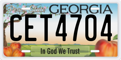 GA license plate CET4704