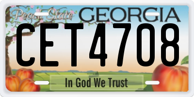 GA license plate CET4708