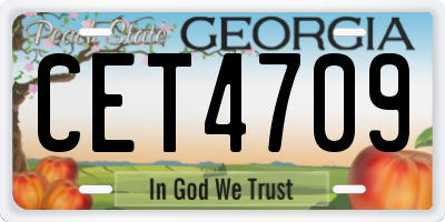 GA license plate CET4709