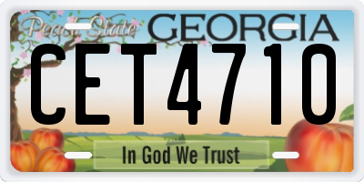 GA license plate CET4710