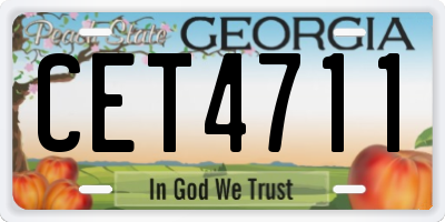 GA license plate CET4711
