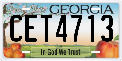 GA license plate CET4713