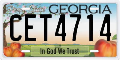 GA license plate CET4714
