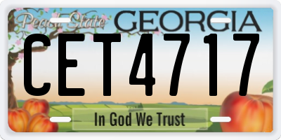 GA license plate CET4717